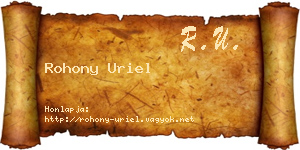Rohony Uriel névjegykártya